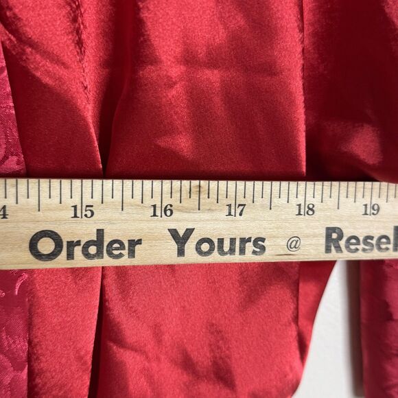 Victorias Secret Robe Womens One Size Red Satin Jacquard Floral Kimono Belted - Picture 6 of 10